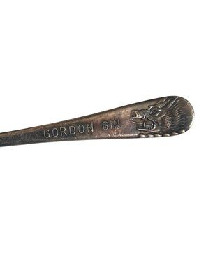 Vintage Gordon Gin Boars Head Drink Muddler Spoon Silverplate Barware 8"